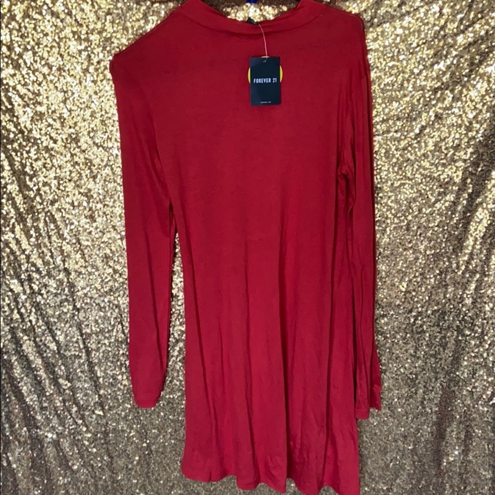 Red long sleeve dress forever 21
